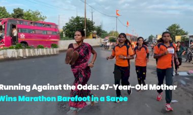 Running Against the Odds: 47-Year-Old Mother Wins Marathon Barefoot in a Saree